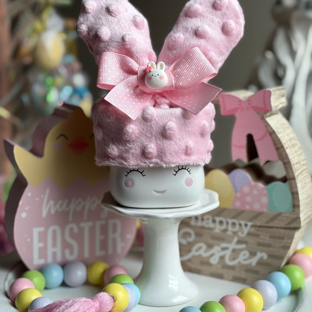 🐣Easter Bunny Marshmallow Mug Hat, Easter Tiered Tray Decor